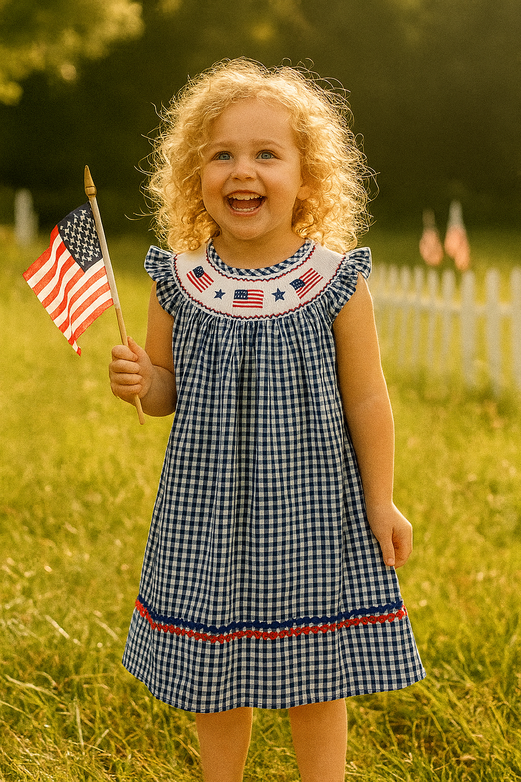 American Flag Smocked Dress