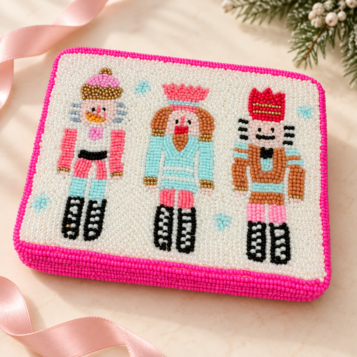 Nutcracker Beaded Pouch