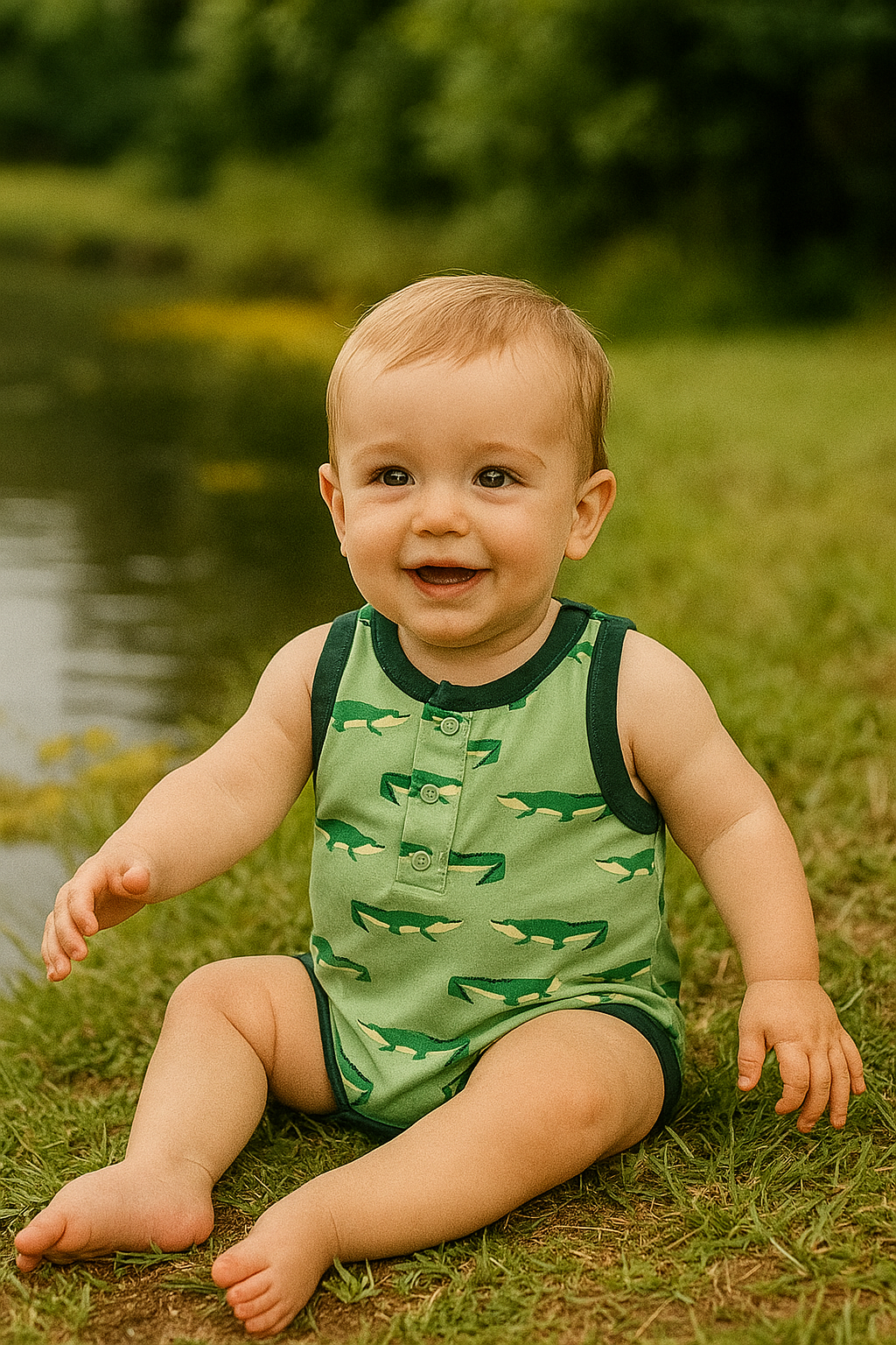 Gator Boy Romper