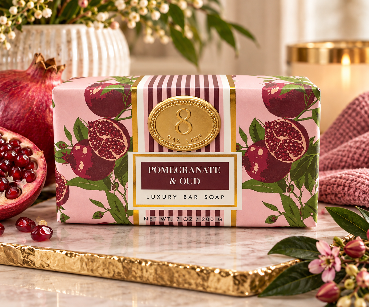 Pomegranate & Oud Luxury Bar Soap | 8 Oak Lane