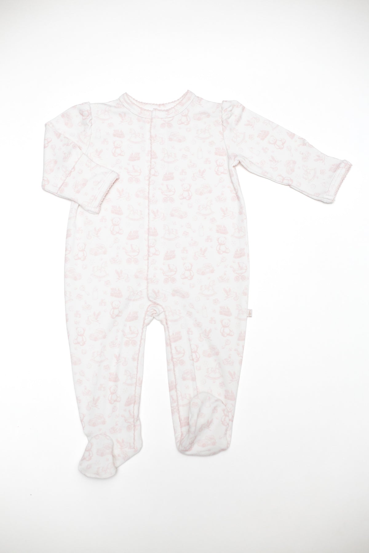 Nursery Toile Snap Romper | Pink | BeiBei