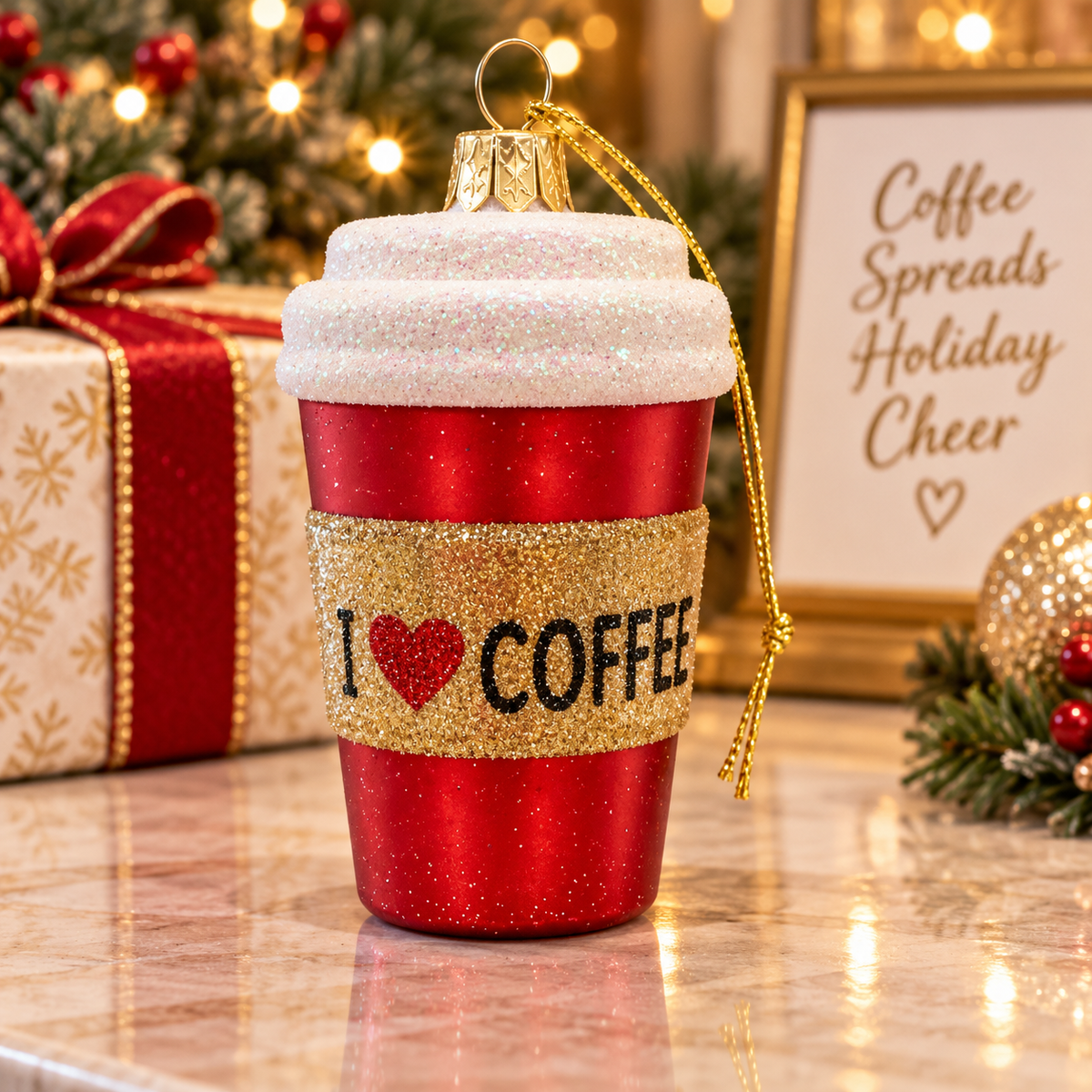Sparkling Holiday Coffee Mug Ornament