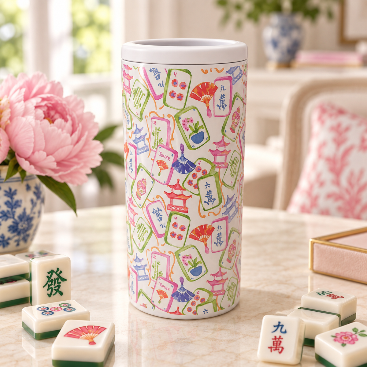 Mahjong Insulated Slim Can Cooler