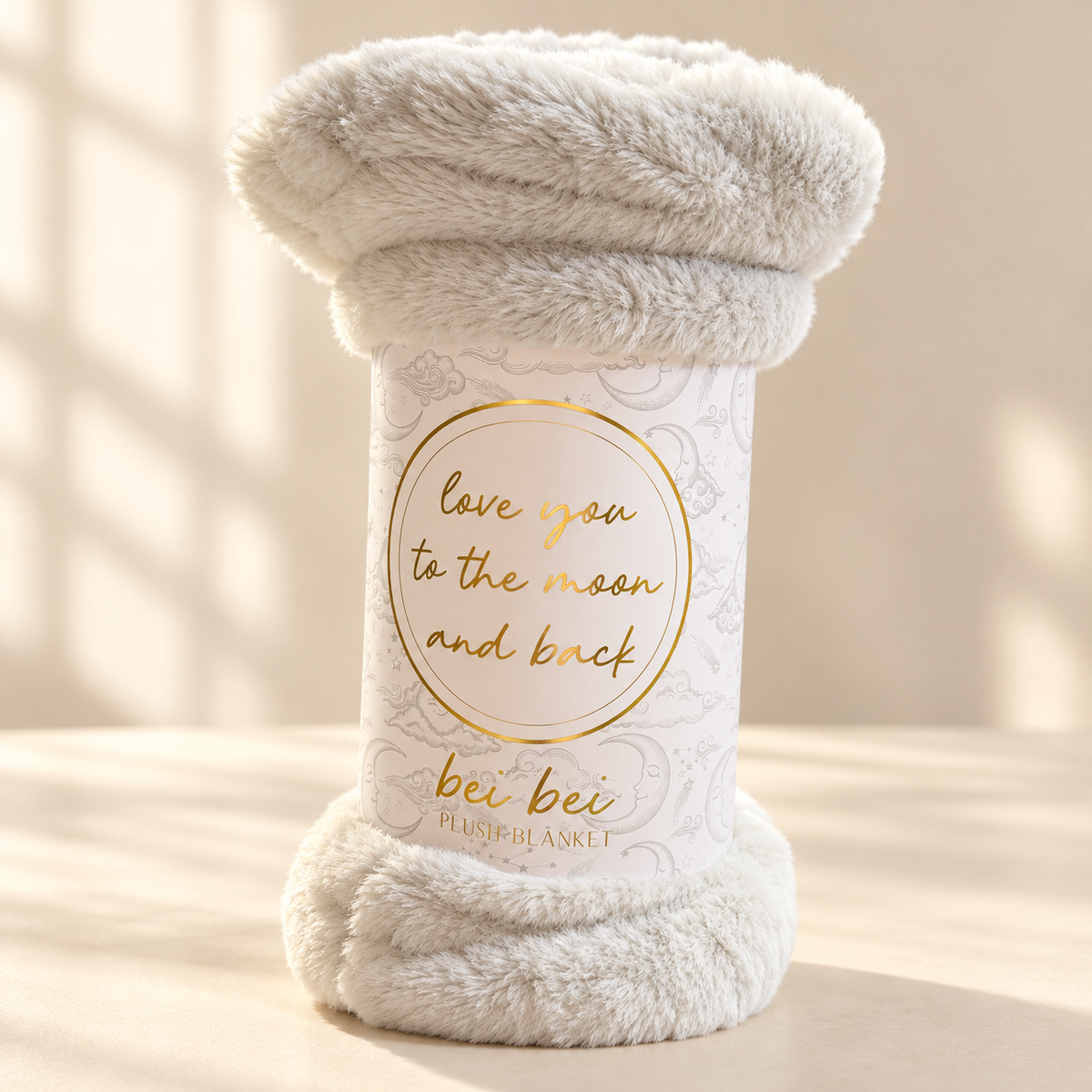 Love you....Moon Faux Fur Blanket | Petite