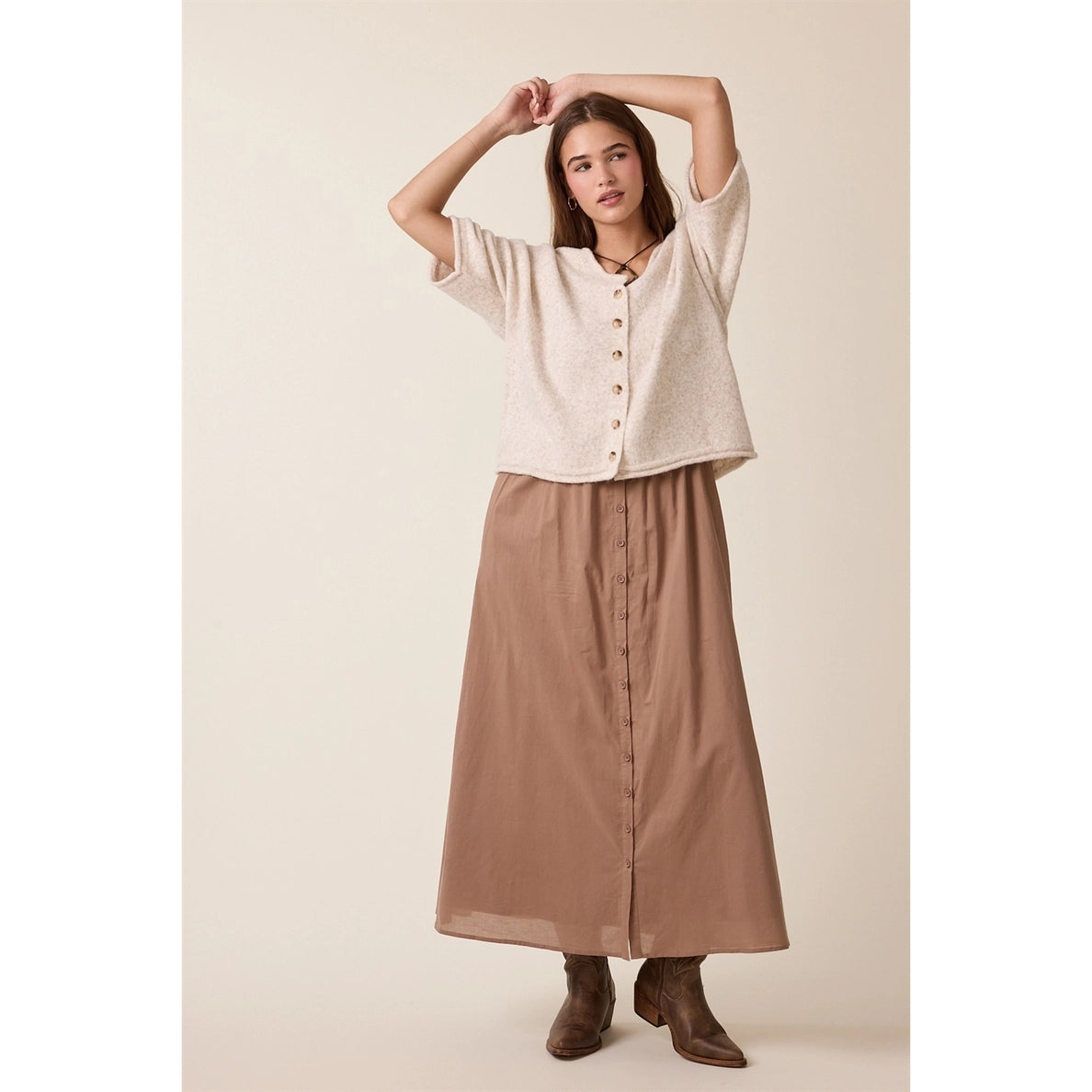 Cozy Button Knit Top