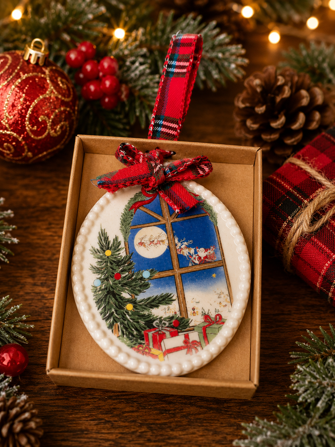 Santa Outside Window Ornament