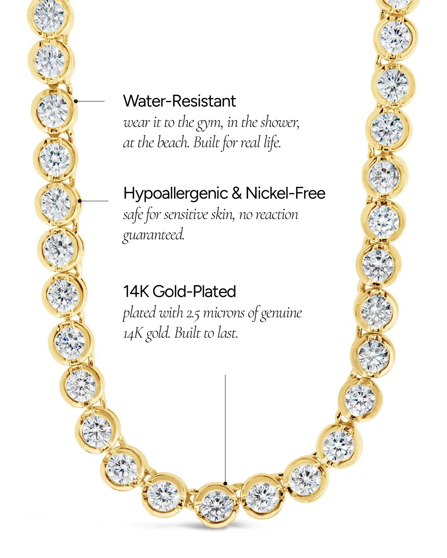 Helene Bezel Tennis Necklace