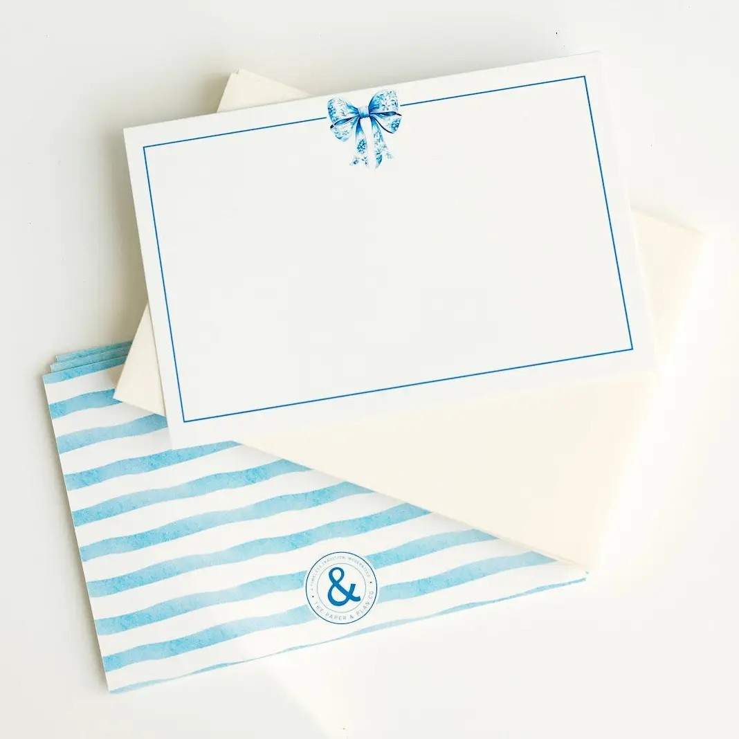 Blue Bow Notecard Set