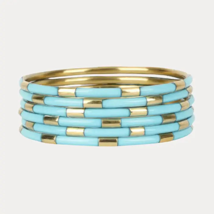 Budha Girl | Turquoise Veda Bangles | Set of 6