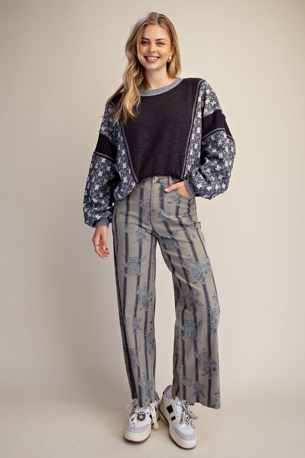 Floral Stripe Denim