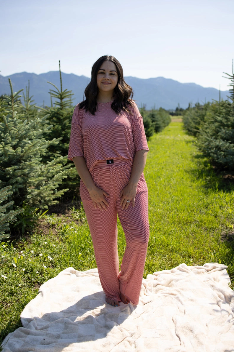 Boxy Christmas Stripes | Pajama Set