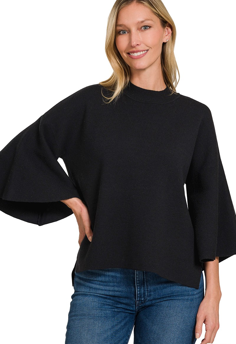 Viscose Bell Sleeve Sweater