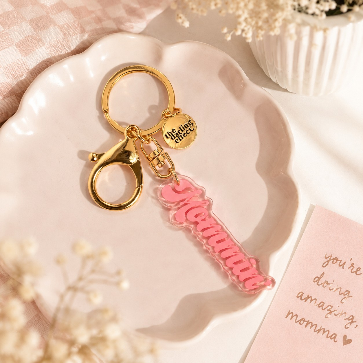 Mommin Acrylic Keychain/Bag Charm