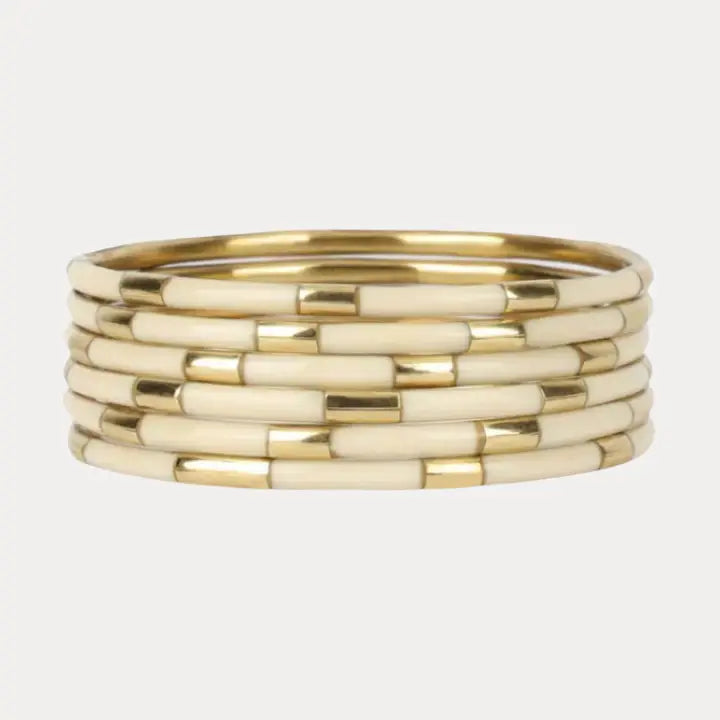 Budha Girl | Ivory Veda Bangles | Set of 6