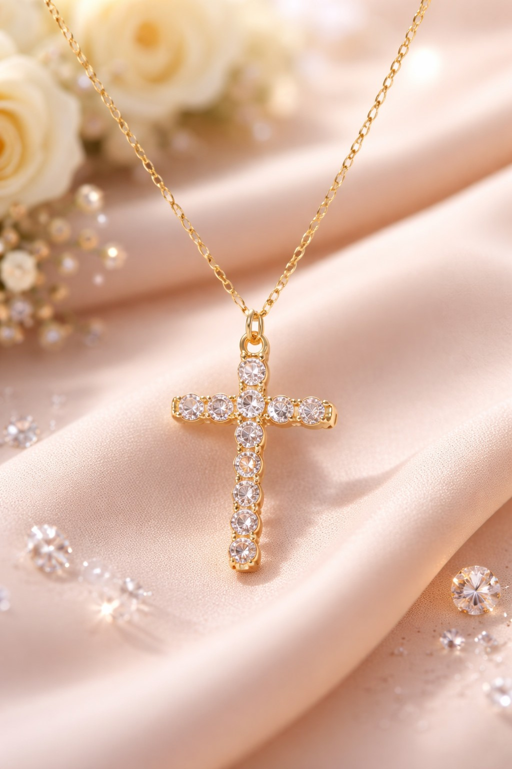 Gold Cross Waterproof Necklace