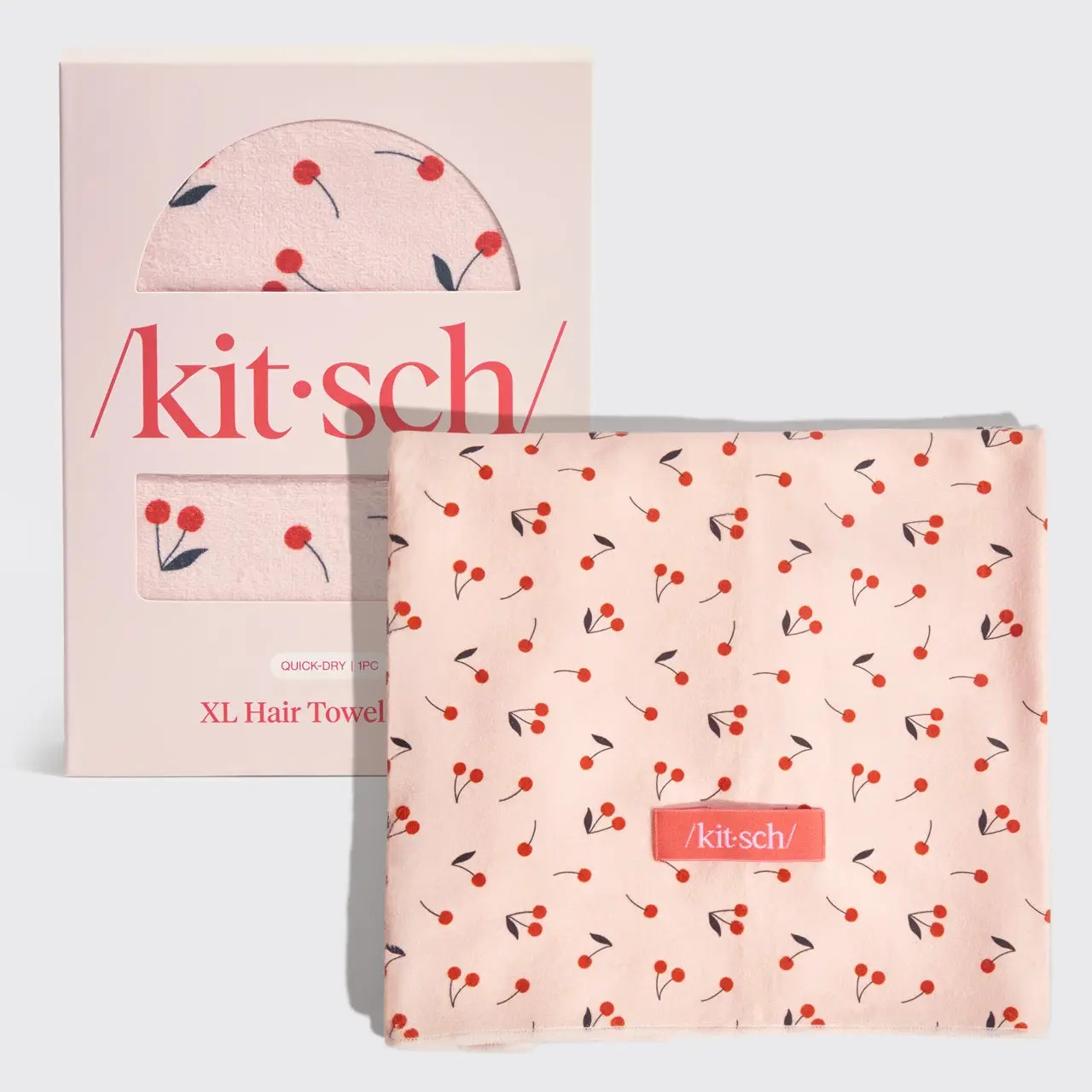 Xl Hair Towel Wrap - Cherry Print | Kit-sch