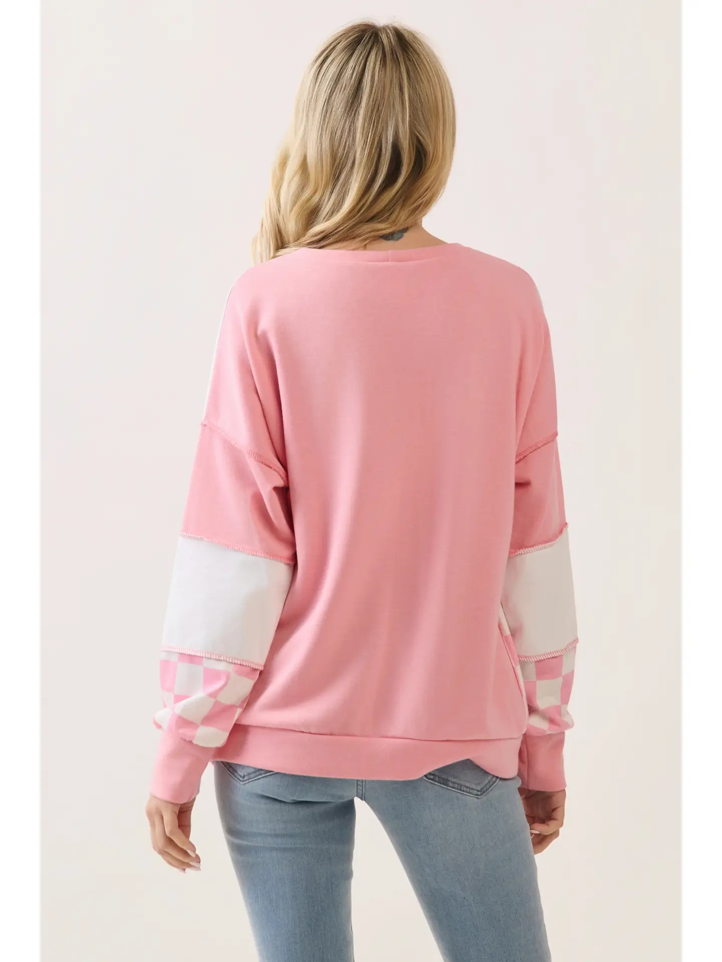 Blushing Babe Checked Sweatshirt