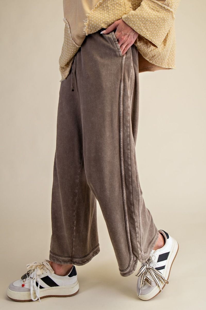 Dark Chocolate Mineral Washed Pants | Easel