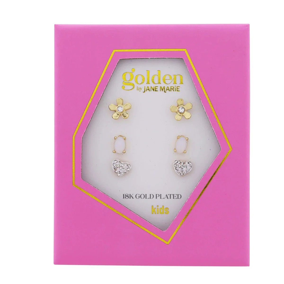 Kids 18K Earring Set | Flowers and Diamonds