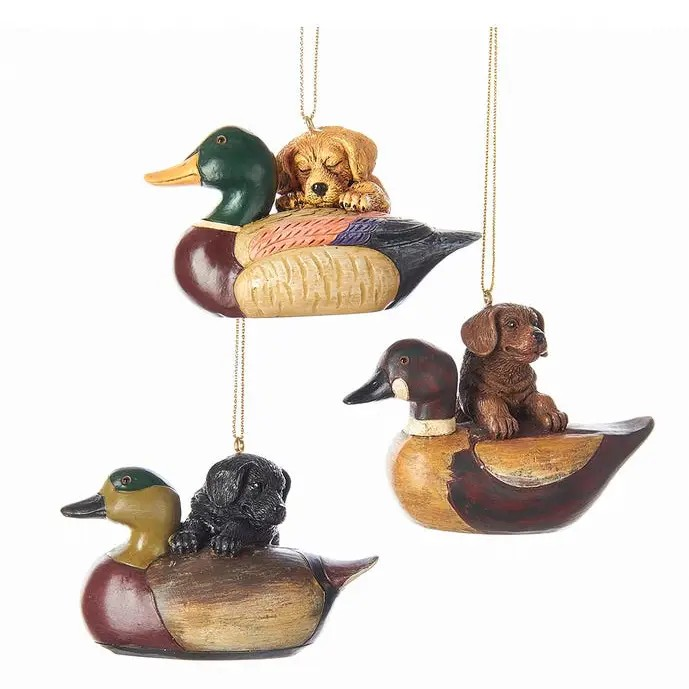 Puppy & Duck Decoy Ornament