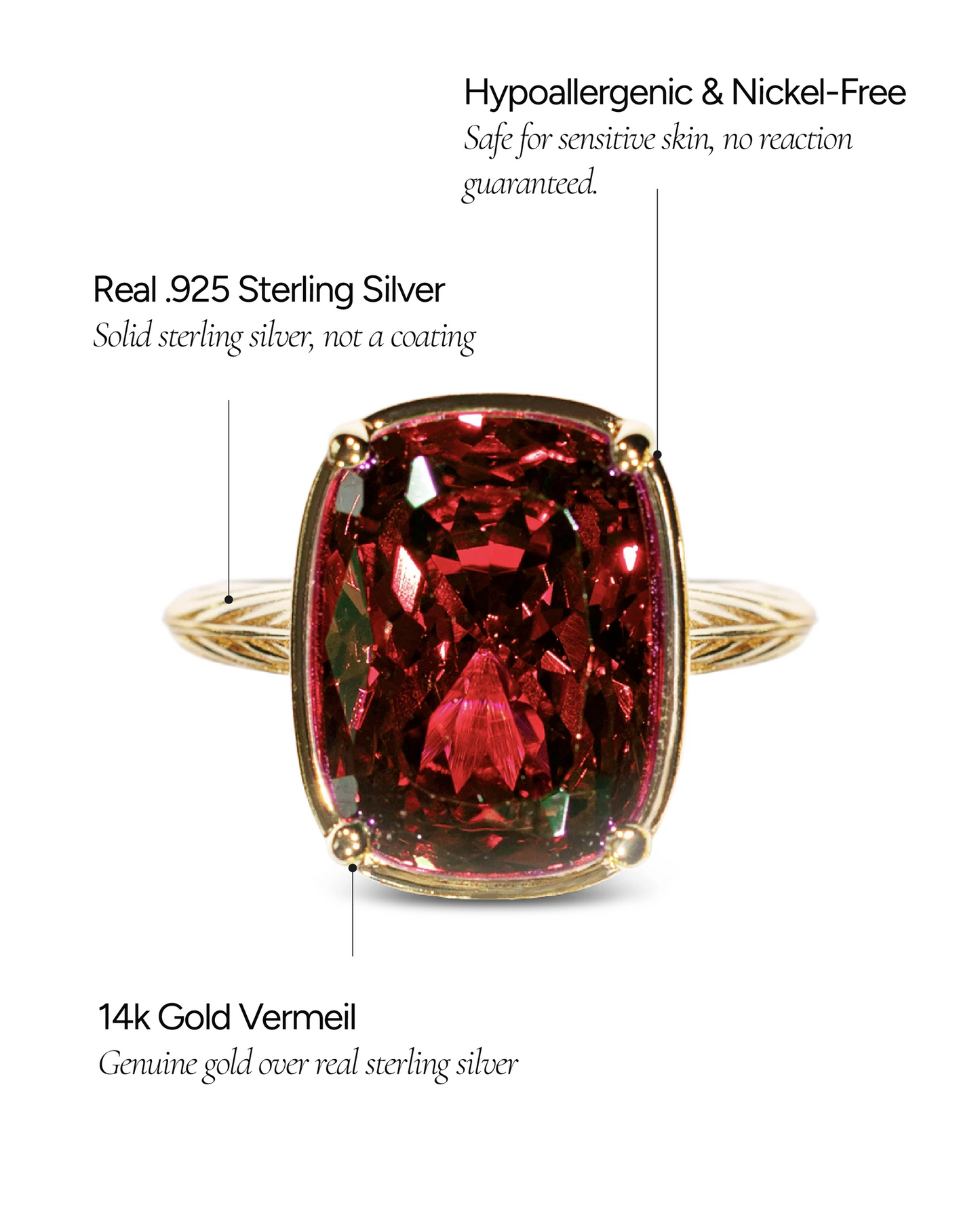 Garnet Cocktail Ring | Sz 7