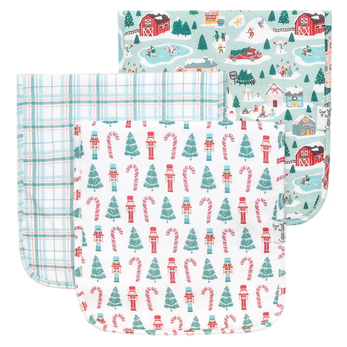 Nicholas Premium Burp Cloths | Copper Pearl