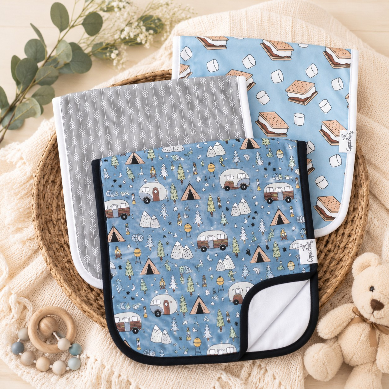 3 Pack Burp Cloth | Bridger | Copper Pearl