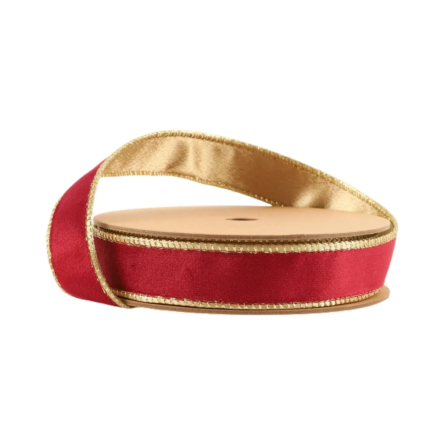 1" Classic Velvet Ribbon | Burgandy & Gold