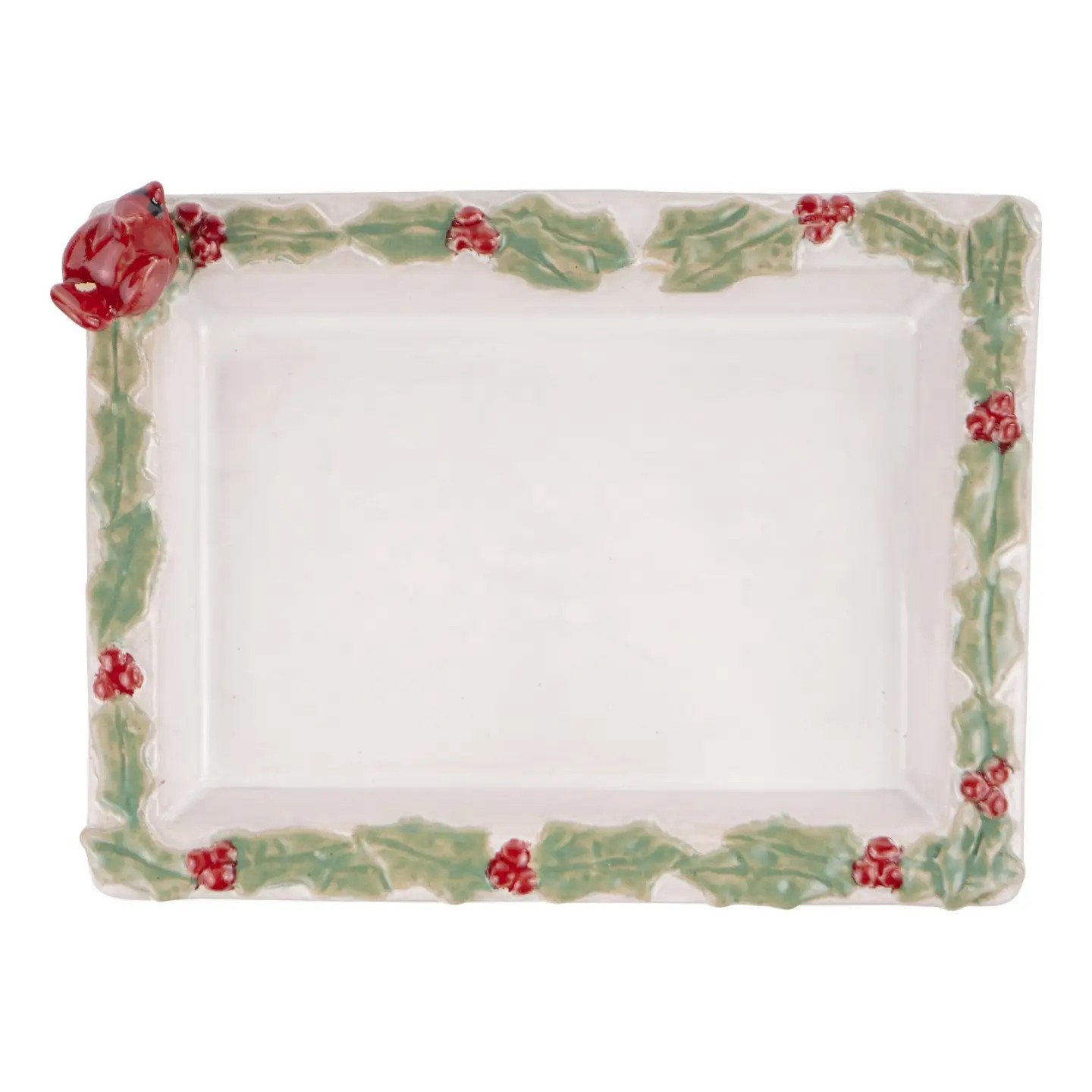 Cardinal Holly Platter