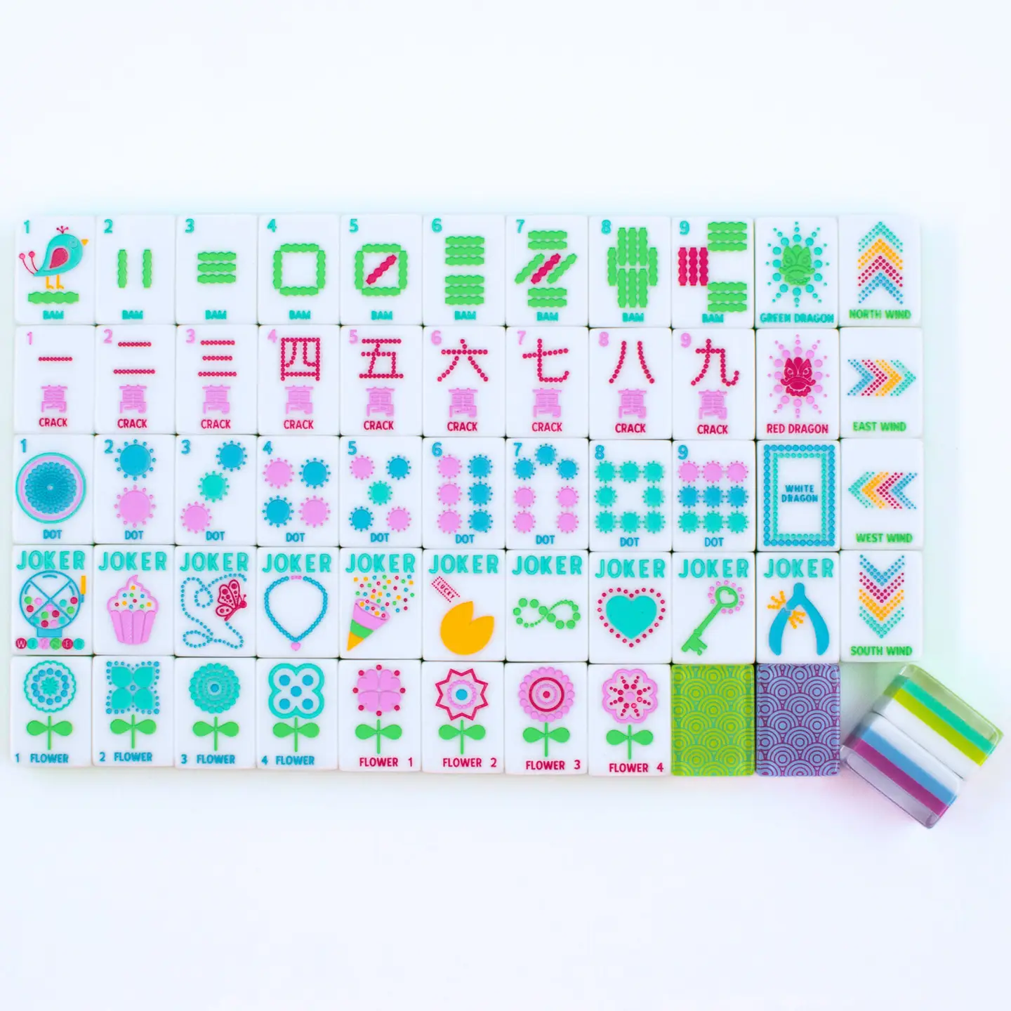 Crystal Confetti Lemon-Lime Mahjong Set | My Fair Mahjong