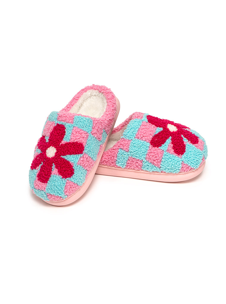 Retro Flowers Kids Slippers | Living Royal