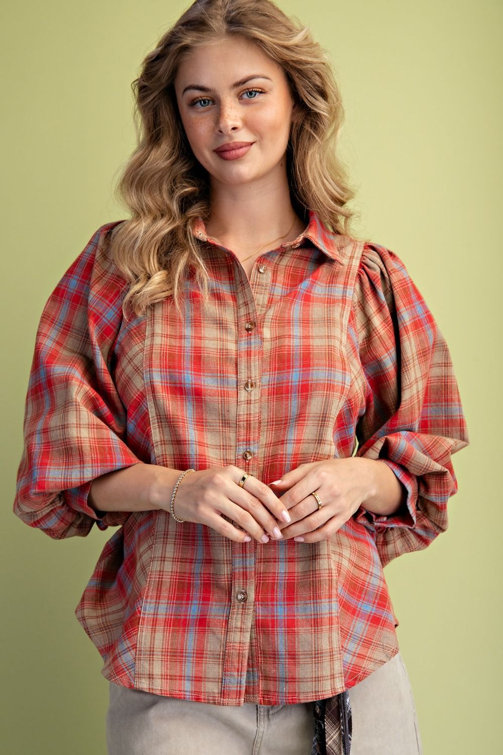 Rustic Charm Plaid Blouse