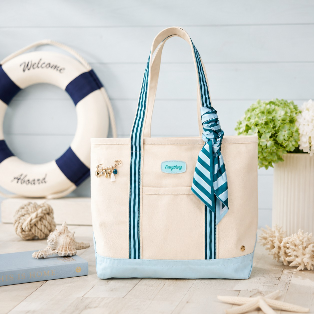 Everything Canvas Tote Bag with Scarf