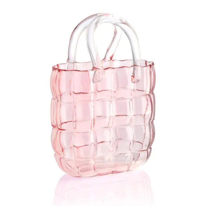 Pink Quilted Handbag Vase