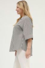 The Uptown Gingham Collared Top ✨