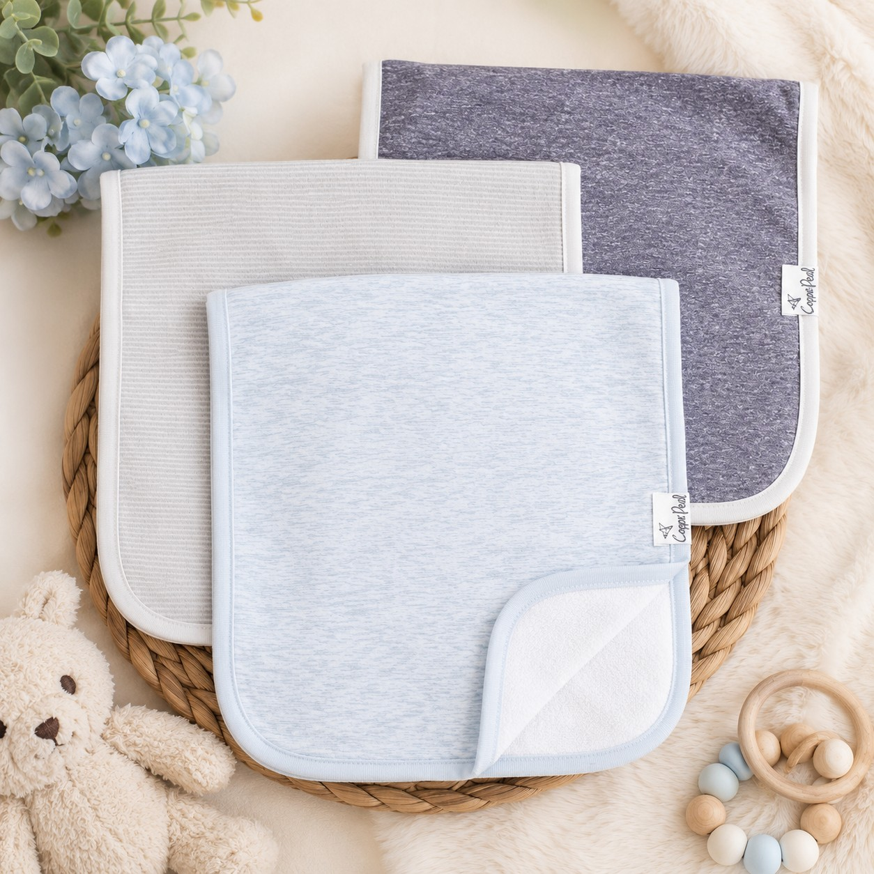 3 Pack Burp Cloth | Lenne | Copper Pearl