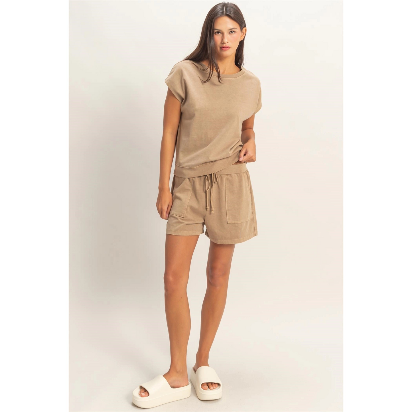 Sleeveless Crew Neck Set