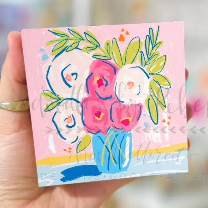 Pink & Poised Floral Block