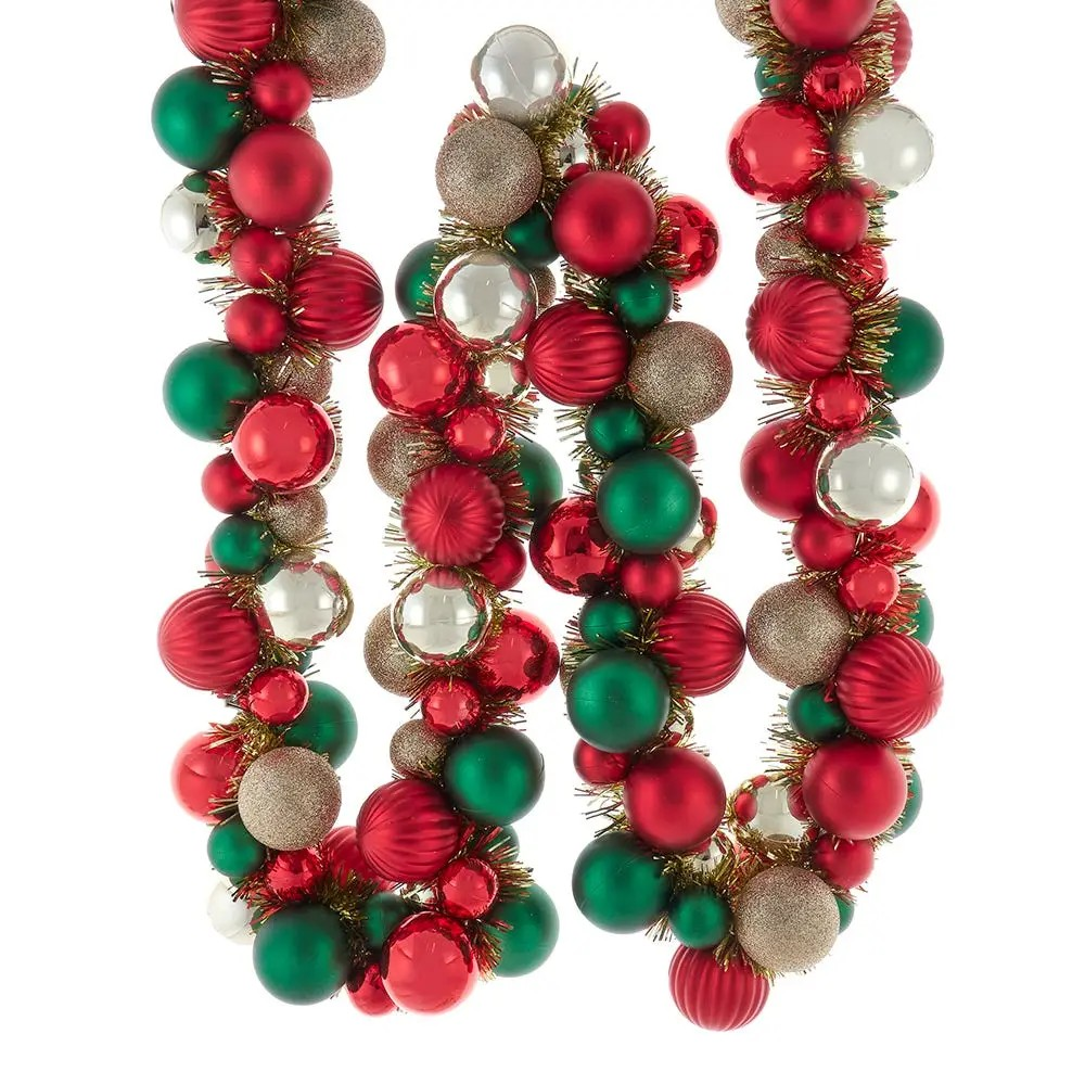 Gold & Red Ball Garland