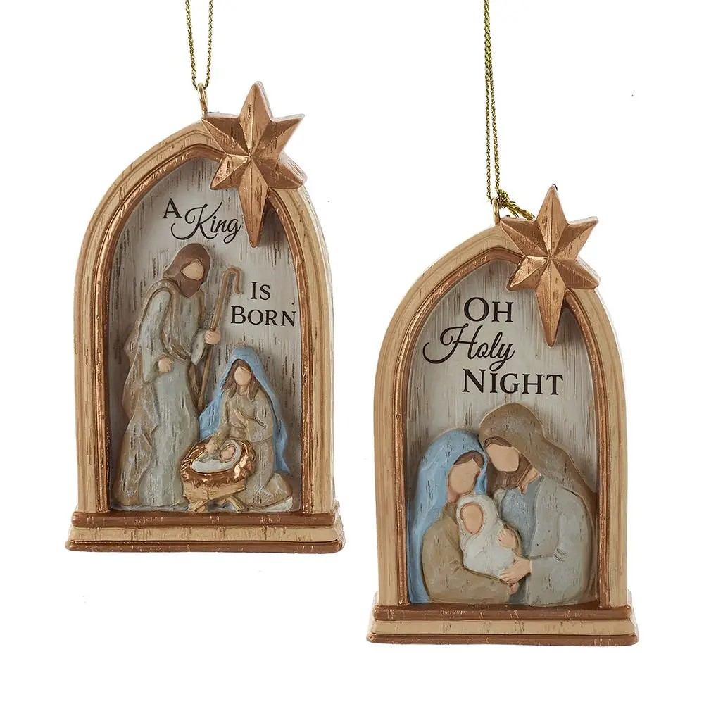 3.75" Window Arch Shape Nativity Ornament