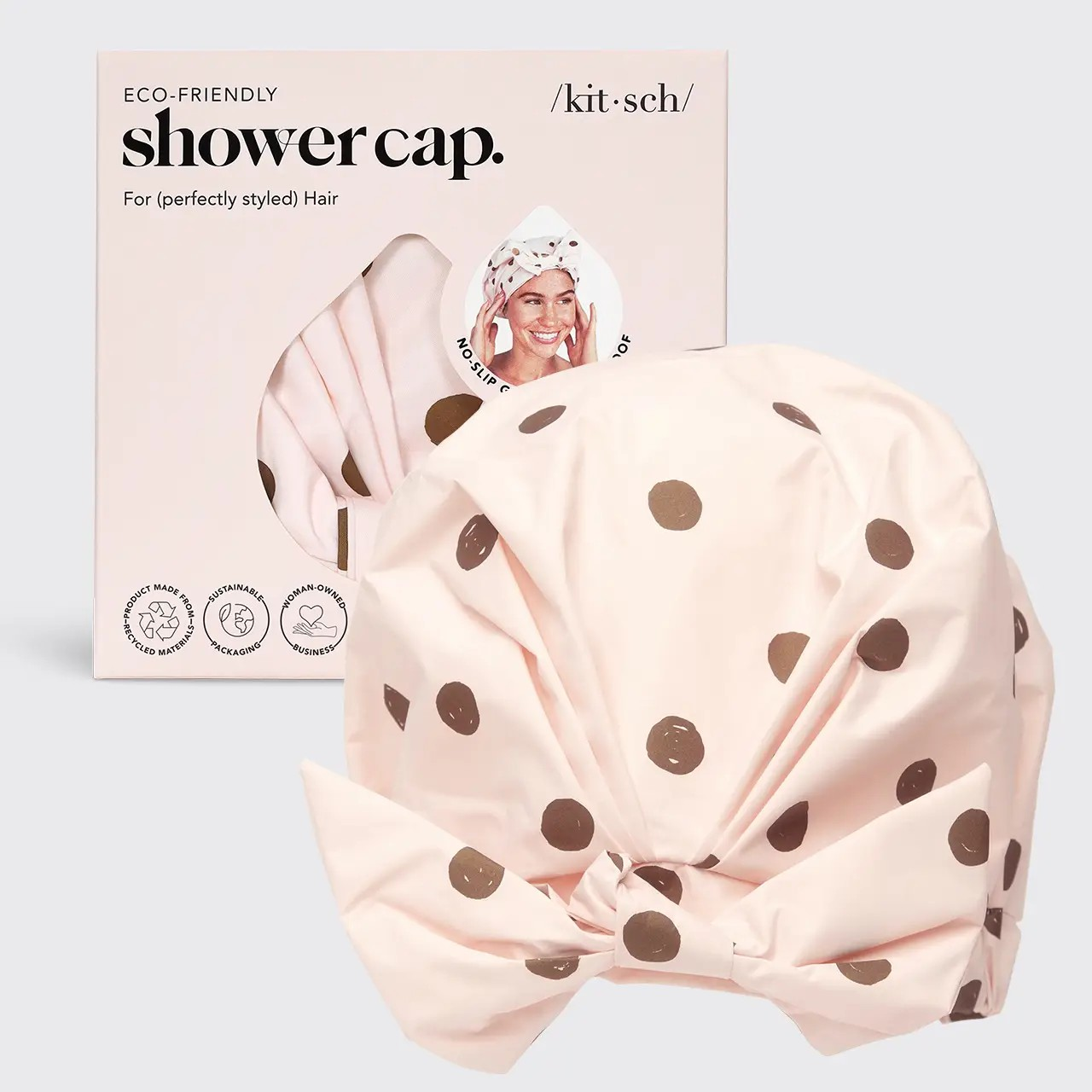 Luxury Shower Cap - Blush Dot | Kit-sch