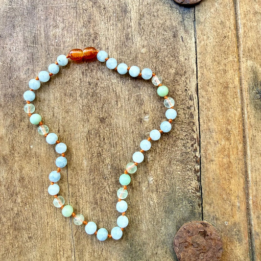 Aquamarine + Fluorite + Amazonite | Gemstone Necklace