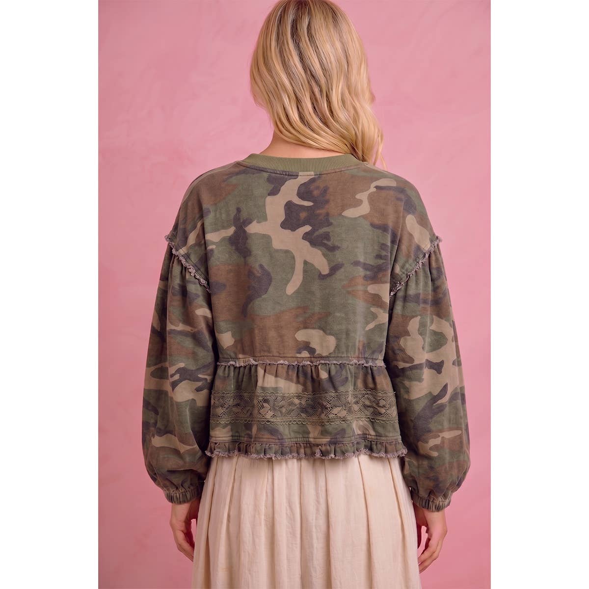 Camo Babydoll Top