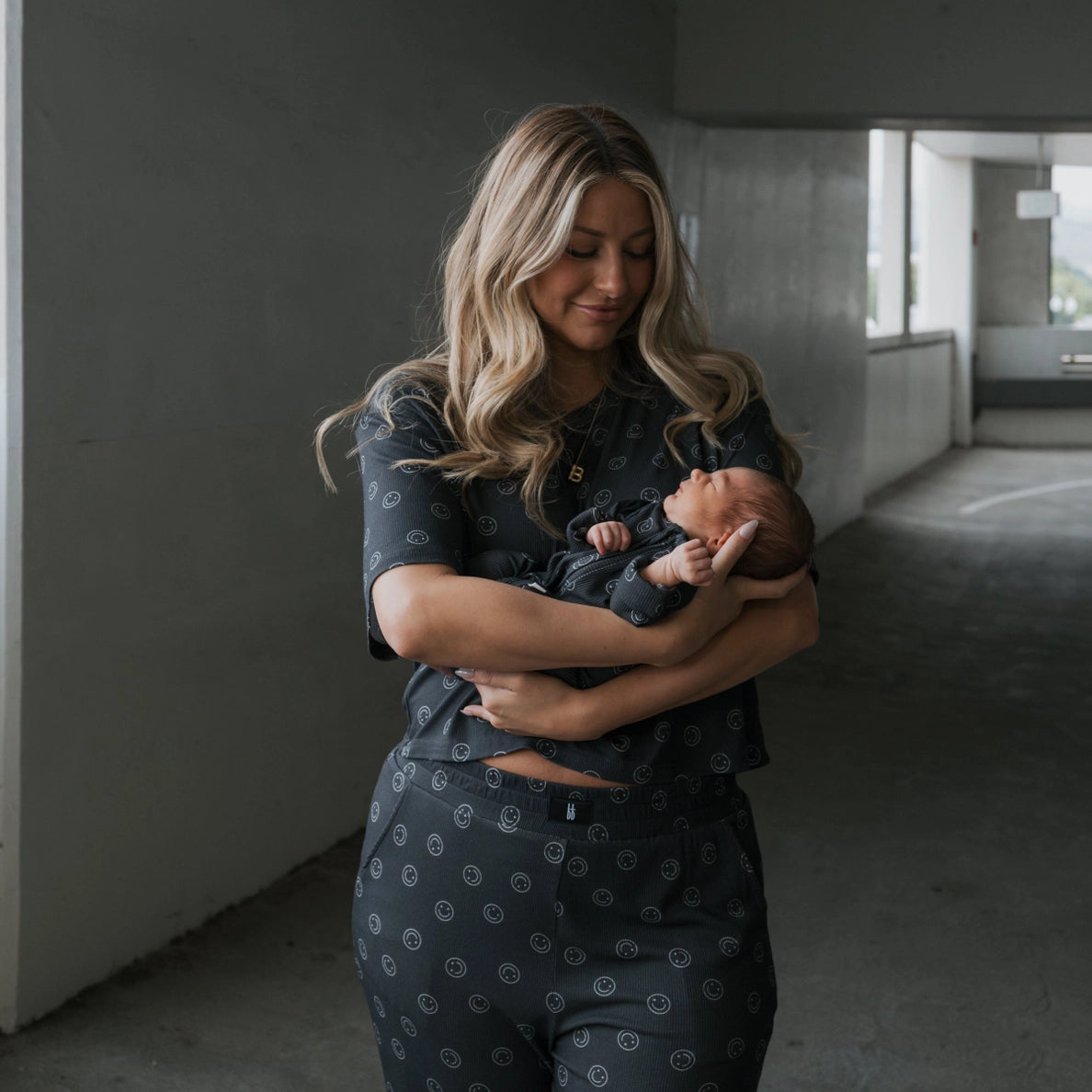 Boxy Ribbed All Smiles | Pajama Set