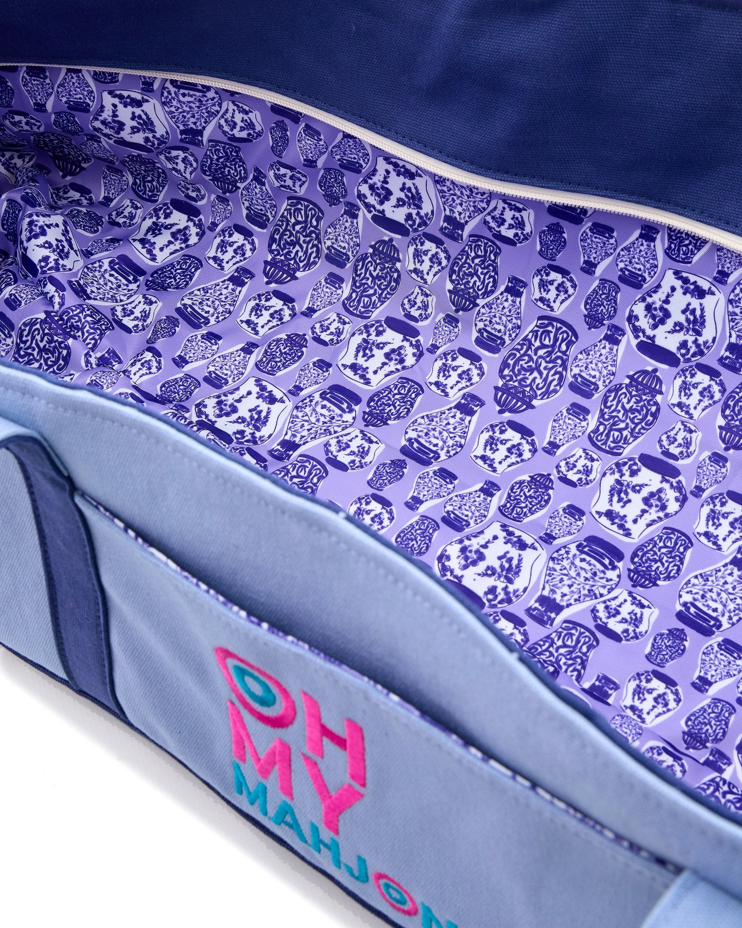 Blue Mat Mahjong Storage Bag