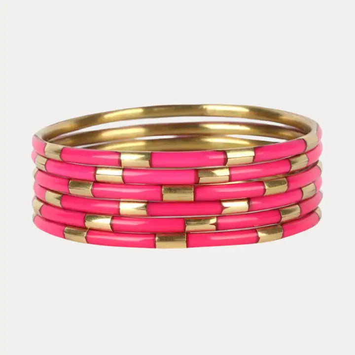Budha Girl | Pink Veda Bangle | Set of 6