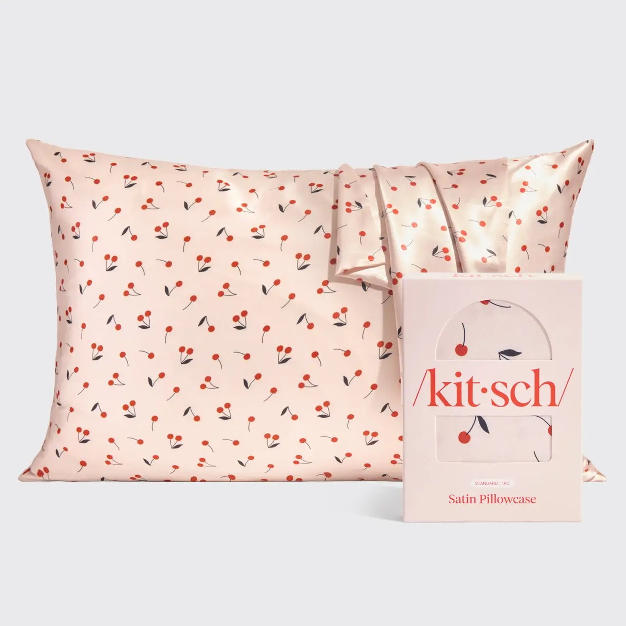 Satin Pillowcase Standard - Cherry Print | Kit-sch