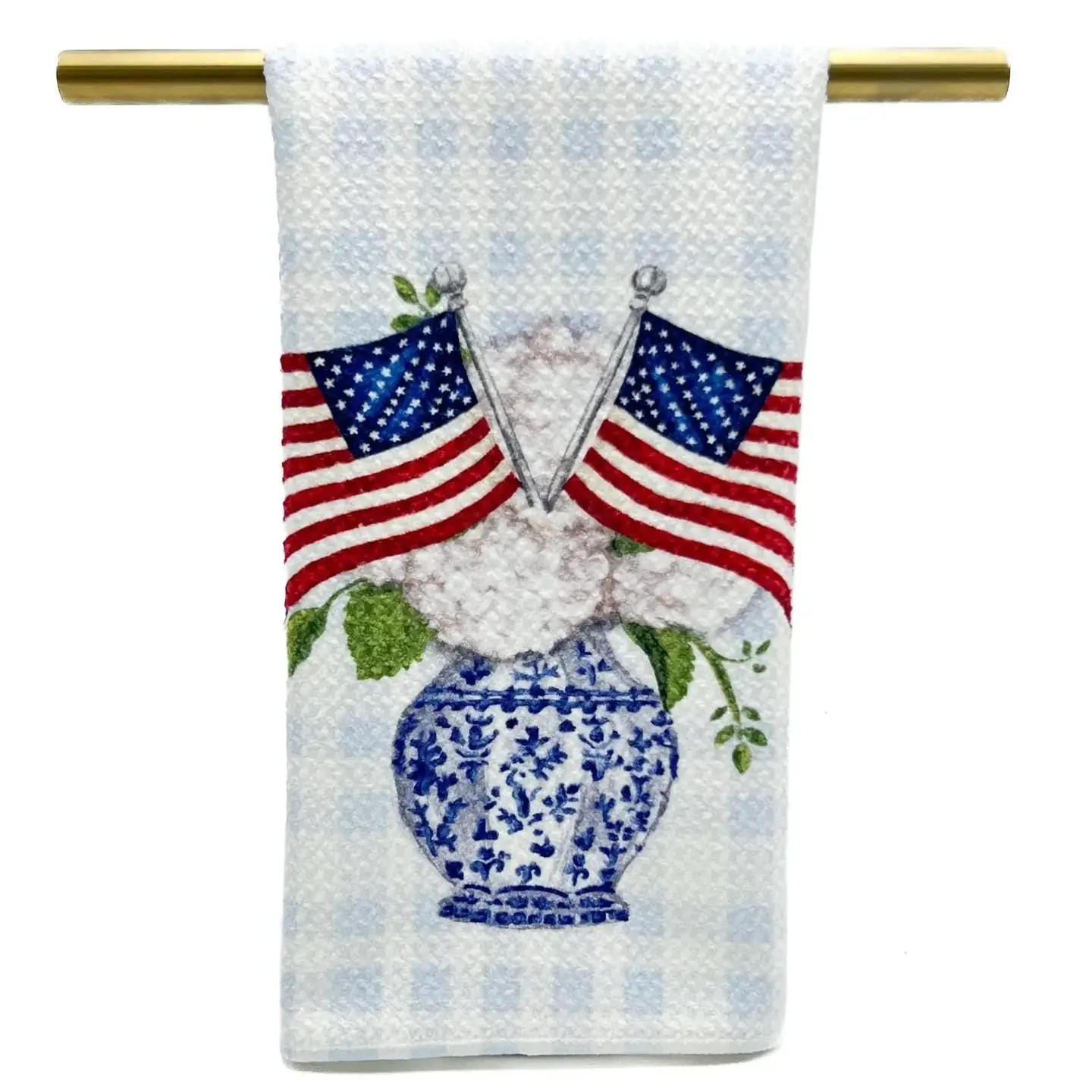 Patriotic Hydrangea Tea Towel
