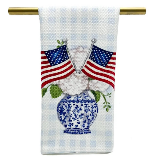Patriotic Hydrangea Tea Towel