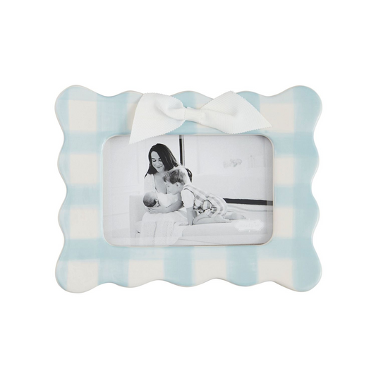 Horizontal Blue Bow Picture Frame